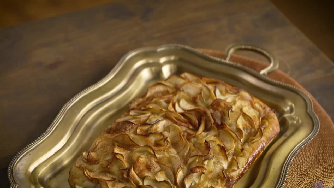 Focaccia de maçã com canela