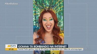 Digital influencer goiana faz sucesso na internet com vídeos de maquiagem - Número de seguidores dispara para 30 milhões após vídeos de automaquiagem viralizarem.