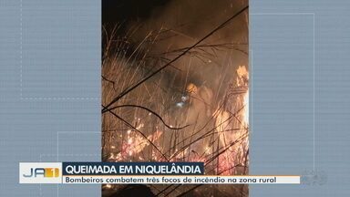 Queimada atingi área na zona rural de Niquelândia - Bombeiros combateram três focos de incêndio na zona rural.