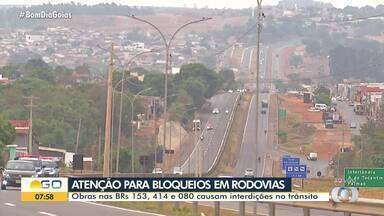 Obras em rodovias do estado causam interdições no trânsito - Obras são feitas nas BRs 153, 414 e 080.