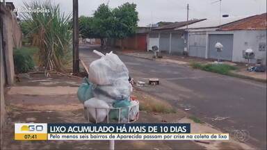 População reclama de atrasos na coleta de lixo em Aparecida de Goiânia - Moradores de vários bairros registraram lixeiras cheias e relataram que faz mais de 10 dias que caminhões não passam pelos locais.