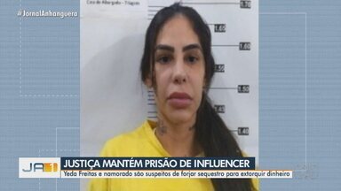 Justiça mantém prisão de influencer investigada por ser cúmplice de assassinato - Yeda Freitas e namorado são suspeitos de forjar sequestro para extorquir dinheiro.