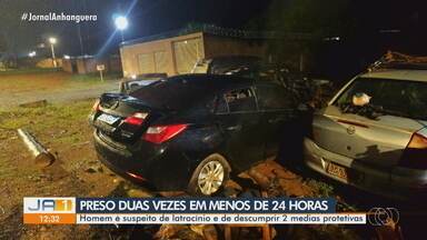 Homem é preso suspeito de invadir casa da ex e descumprir medidas protetivas - Suspeito também responde por latrocínio, crime de roubo seguido de morte.