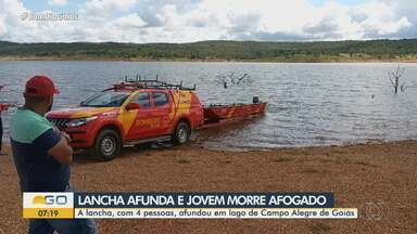 Homem morre no Lago da Serra do Facão após lancha naufragar - Outras três pessoas que estavam com ele conseguiram se salvar.