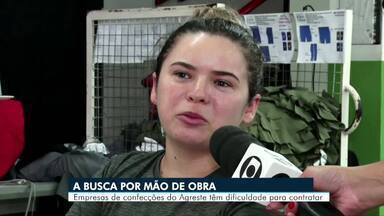 Empresas de confecções do Agreste têm dificuldade de contratar - Empresários da região reclamam da constante falta de mão de obra.