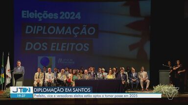 Prefeito, vice e vereadores eleitos são diplomados em Santos, SP - Eles já estão aptos para tomar posse em 2025.