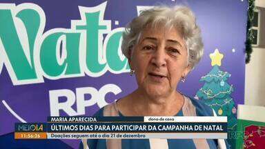 Últimos dias para participar da Campanha de Natal da RPC e do Sesc - Doações seguem até o dia 21 de dezembro.