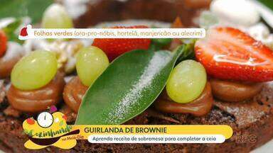 Aprenda a fazer receita de guirlanda de brownie - Receita é perfeita para a sobremesa da ceia de Natal