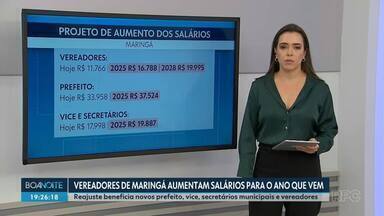 Vereadores de Maringá aumentam salários para o ano que vem - Reajuste beneficia prefeito, vice, secretários municipais e vereadores.