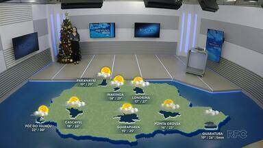 Véspera de Natal deve ter pancadas de chuva em boa parte do Paraná - Tempo deve ficar nublado durante os próximos dias