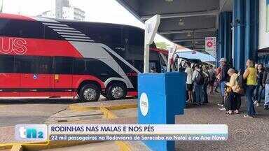 Rodoviária de Sorocaba registra movimento intenso antes do Natal - Com a chegada das comemorações de fim de ano, o movimento na rodoviária de Sorocaba (SP) aumentou. A expectativa é que mais de 22 mil pessoas passem pelas plataformas.