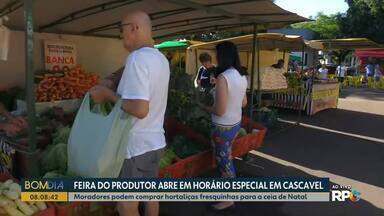 Feira do produtor abre em horário especial em Cascavel - Moradores podem comprar hortaliças fresquinhas para a ceia de Natal