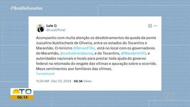 Autoridades se pronunciam a respeito da queda da ponte que liga o Tocantins e o Maranhão - Autoridades se pronunciam a respeito da queda da ponte que liga o Tocantins e o Maranhão