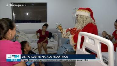 Papai Noel visita crianças internadas na ala pediátrica do HGP; confira - Papai Noel visita crianças internadas na ala pediátrica do HGP; confira