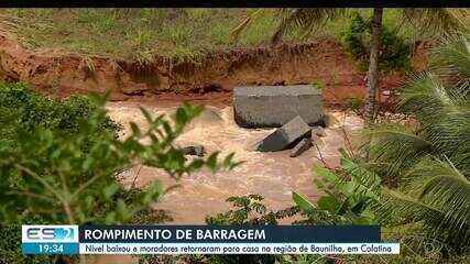 AGERH sobrevoa região de barragem em Colatina após rompimento parcial da estrutura