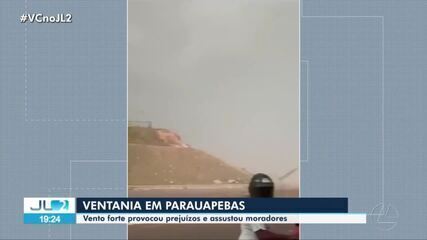 Vento forte provoca prejuízos e assusta moradores, em Parauapebas