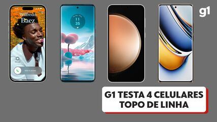 G1 testa 4 celulares topo de linha