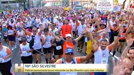 98° São Silvestre: policial aposentada celebra a saúde após dois infartos