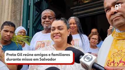 Preta Gil reúne amigos e familiares durante missa em Salvador