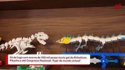 Fã de Lego com acervo de 100 mil peças recria gol do Richalison, Pikachu e Congresso