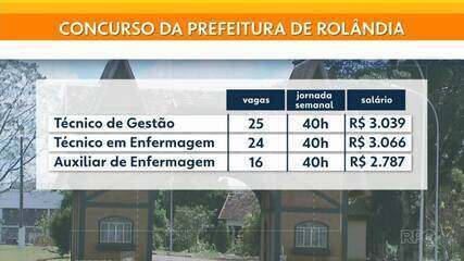 Inscrições abertas para concurso da prefeitura de Rolândia