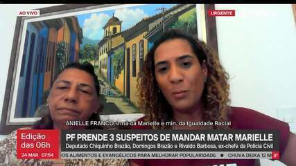 Anielle Franco diz que prisão de Rivaldo Barbosa foi uma surpresa. Jornal GloboNews, 24/03/2024