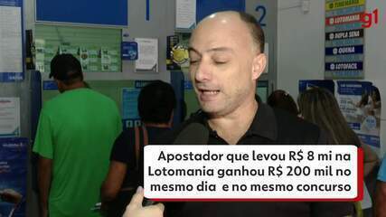 Apostador que levou R$ 8 mi na Lotomania ganhou R$ 200 mil no mesmo dia