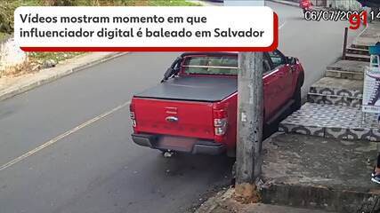 Vídeos mostram momento em que influenciador digital é baleado em Salvador