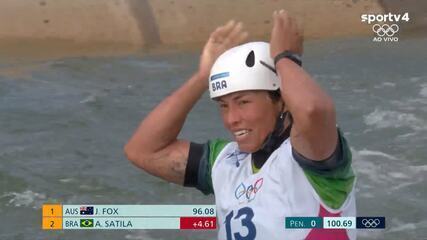 Ana Sátila faz boa prova e termina descida em 100,69 segundos e acaba em quarto lugar na Canoagem Slalom Caique