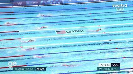 Natação: Katie Ledecky quebra recorde de menor tempo na prova de 1500m nado livre