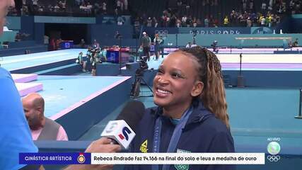 Rebeca Andrade fala da emoção de conquistar o ouro nos Jogos de Paris 2024: "Tô explodindo"