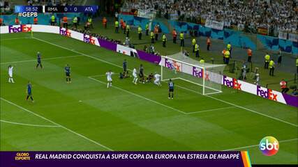 Mbappé marca o seu primeiro gol com a camisa do Real Madrid e conquista Supercopa da Uefa