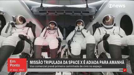 SpaceX adia missão que levará civis para caminhada no espaço