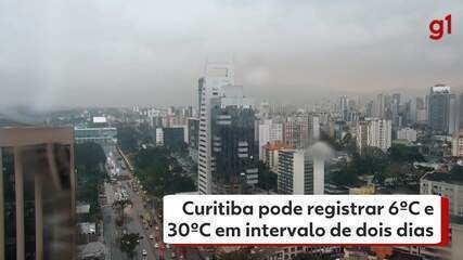 Curitiba pode registrar 6ºC e 30ºC em intervalo de dois dias