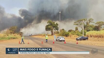 Incêndios fecham rodovias na região de Ribeirão Preto