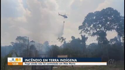 Incêndio em terra indígena Mãe Maria continua sem controle