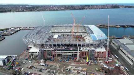 Veja imagens da construção do novo estádio do Everton