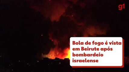 Bola de fogo é vista em Beirute após bombardeio israelense