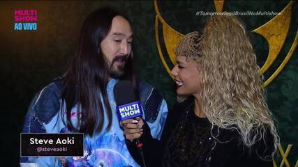 Steve Aoki dá entrevista antes de entrar no palco do Tomorrowland Brasil 2024