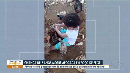 Criança de 2 anos morre afogada em poço de peixes em Itarana