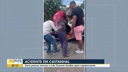 Uma pessoa morre e três ficam feridas após capotamento em Castanhal