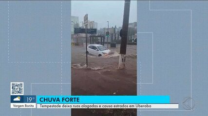 Chuva forte em Uberaba no fim de semana causa estragos em diversos pontos