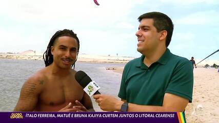 Ítalo Ferreira e Matuê se aventuram no kitesurfe com professora especial