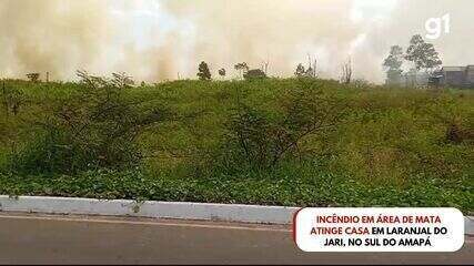 Incêndio em área de mata atinge casa em Laranjal do Jari, no Sul do Amapá