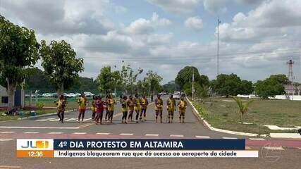 Protesto em Altamira: indígenas bloqueiam rua que dá acesso ao aeroporto da cidade