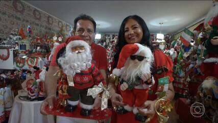 Casal goiano transforma apartamento na Casa dos Papais Noéis