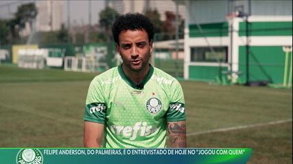 Felipe Anderson, do Palmeiras, é o entrevistado de hoje no "Jogo com quem"