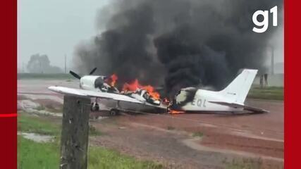 Aeronave foi incendiada após pouso forçado em MT