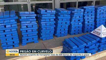 Homem suspeito de transportar mais de 600 barras de maconha é preso em Curvelo