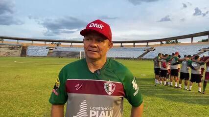 Marcinho Guerreiro, técnico do Fluminense-PI, avalia vitória sobre Piauí em amistoso